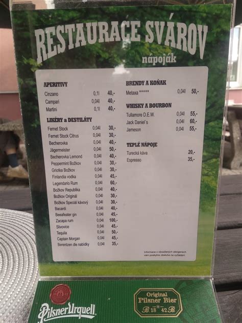 Polední menu – Restaurace Svárov